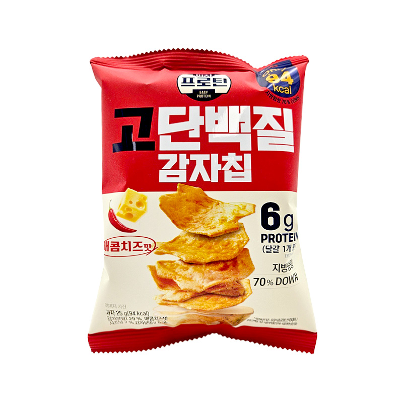 롯데 고단백질 감자칩 매콤치즈맛